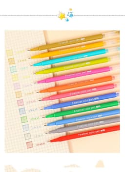 image-Set Of For Students To Take Notes With Korean Retro Colored Pens