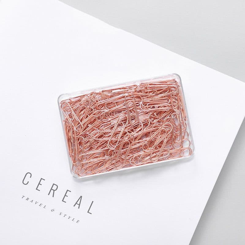 image-Cute Little Girly Heart Rose Gold Metal Paper Clip