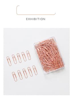 image-Cute Little Girly Heart Rose Gold Metal Paper Clip