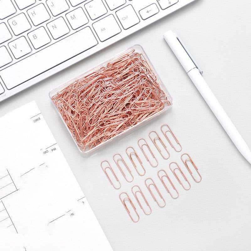 image-Cute Little Girly Heart Rose Gold Metal Paper Clip