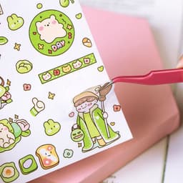 image-Stainless Steel Tweezers Macaron Colored Handbook And Paper Tape
