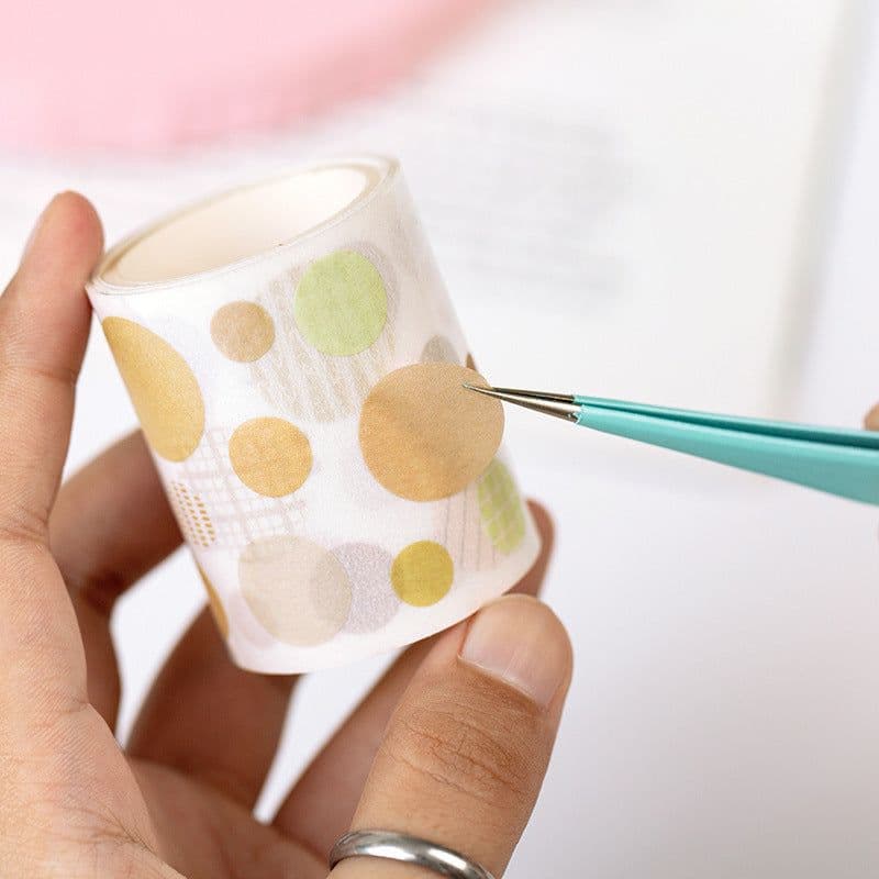 image-Stainless Steel Tweezers Macaron Colored Handbook And Paper Tape