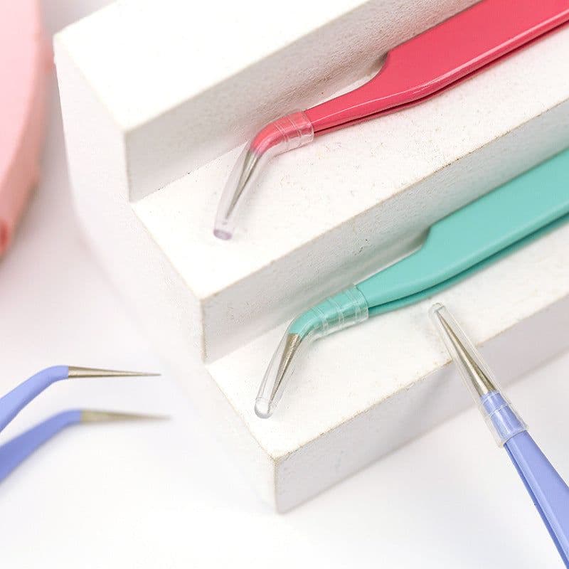 image-Stainless Steel Tweezers Macaron Colored Handbook And Paper Tape