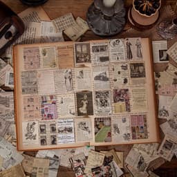 image-100 Pieces Of Retro Small Book Double-sided Notes Mini Card Account