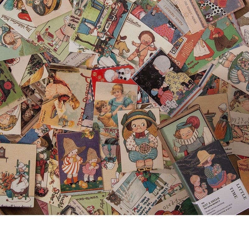 image-100 Pieces Of Retro Small Book Double-sided Notes Mini Card Account