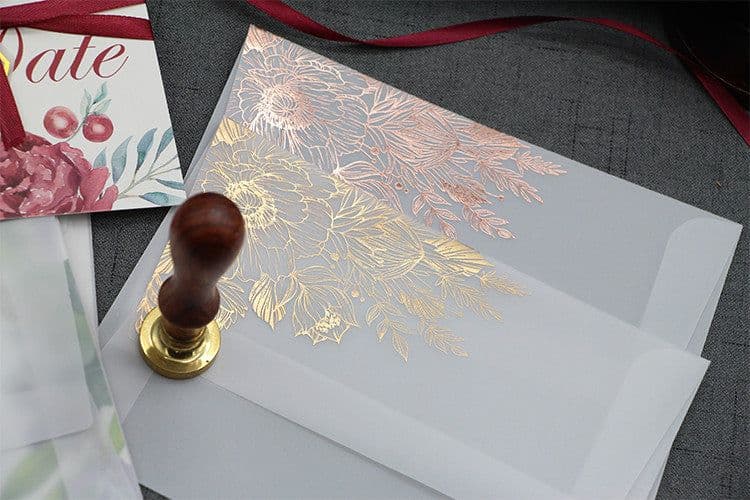 image-Sulfuric Acid Paper Invitation Card Bronzing Matte Varnish