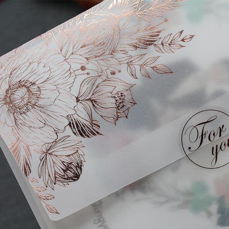image-Sulfuric Acid Paper Invitation Card Bronzing Matte Varnish