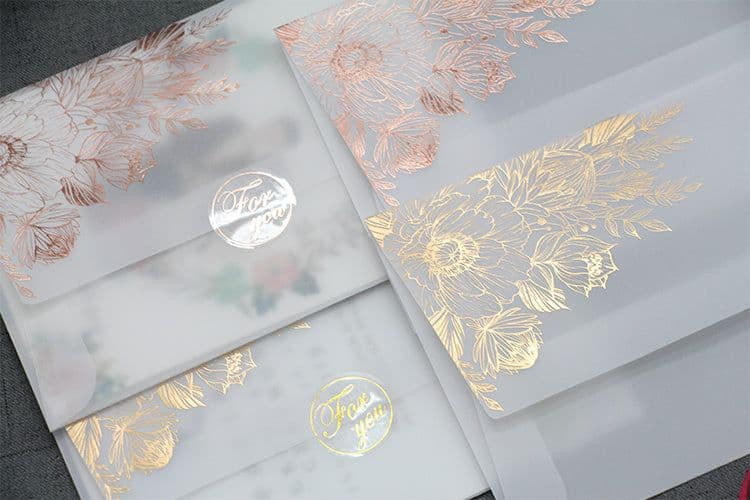 image-Sulfuric Acid Paper Invitation Card Bronzing Matte Varnish