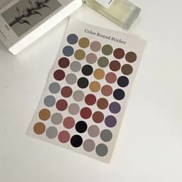image-Morandi Earth Color Polka Dot Hand Account Seal Sticker