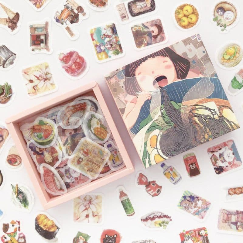image-200 Pc Box Set Washi Paper Stickers Stationery Diary Decoration
