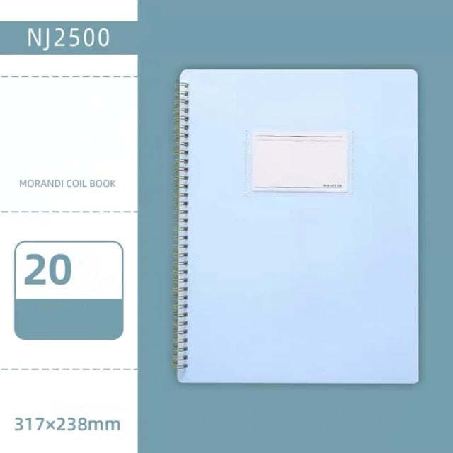 image-Morandi Color A4 File Book Coil Interstitial Information Folder Bag