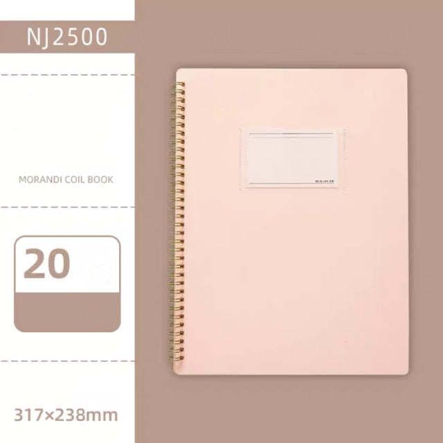 image-Morandi Color A4 File Book Coil Interstitial Information Folder Bag