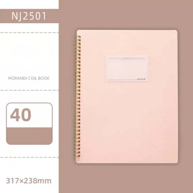 image-Morandi Color A4 File Book Coil Interstitial Information Folder Bag