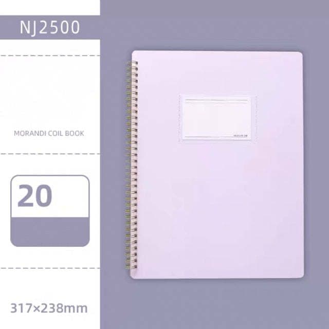 image-Morandi Color A4 File Book Coil Interstitial Information Folder Bag