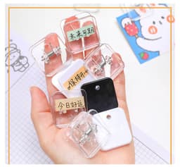 image-Simple Square Japanese Cute Plastic Photo Note Holder