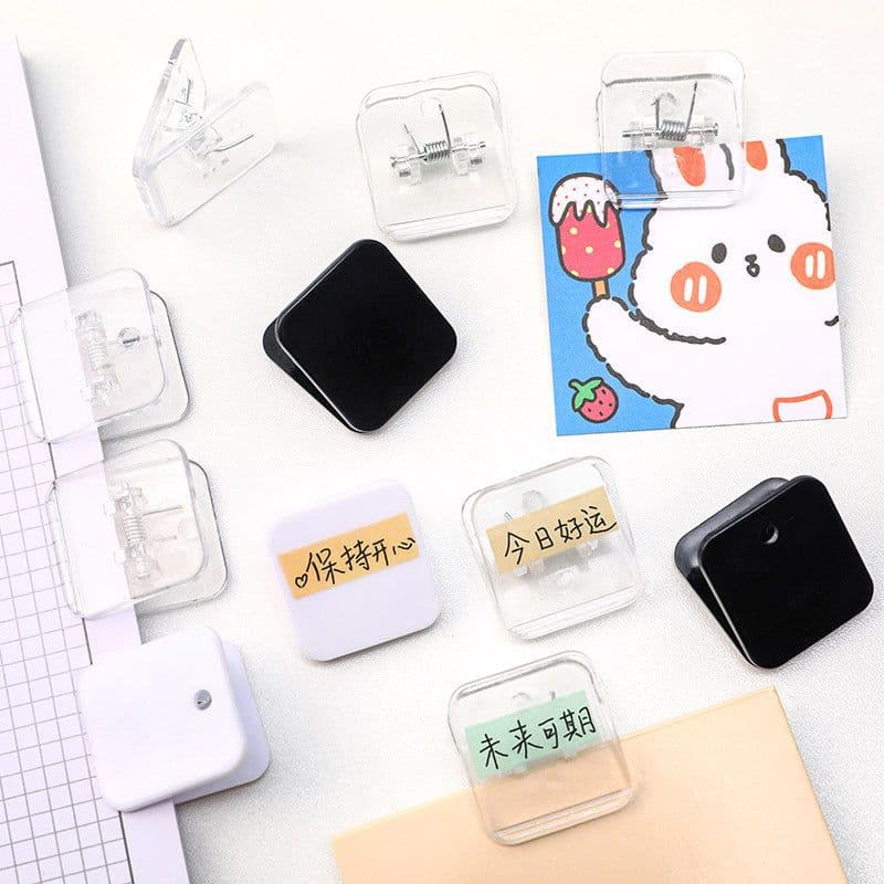 image-Simple Square Japanese Cute Plastic Photo Note Holder