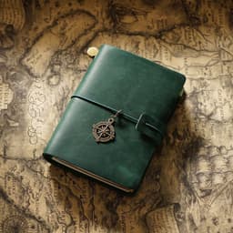 image-Travel Notebook Cowhide Leather Diary Vintage
