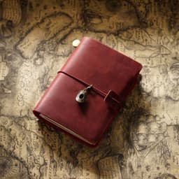 image-Travel Notebook Cowhide Leather Diary Vintage