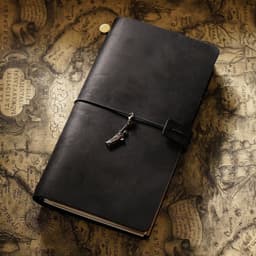 image-Travel Notebook Cowhide Leather Diary Vintage