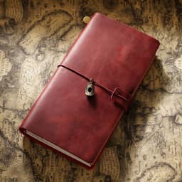 image-Travel Notebook Cowhide Leather Diary Vintage