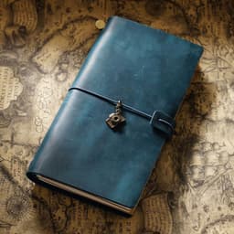 image-Travel Notebook Cowhide Leather Diary Vintage