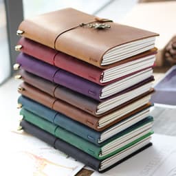image-Travel Notebook Cowhide Leather Diary Vintage