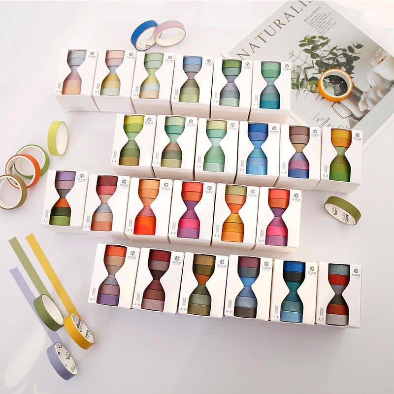 image-Solid Color Manual Ledger Tape Set 24 Solar Term Album Decorative Material Sticker Base And Paper