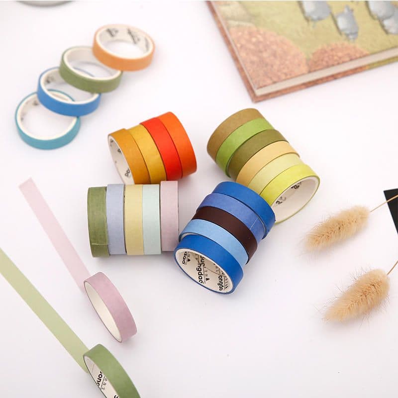 image-Solid Color Manual Ledger Tape Set 24 Solar Term Album Decorative Material Sticker Base And Paper
