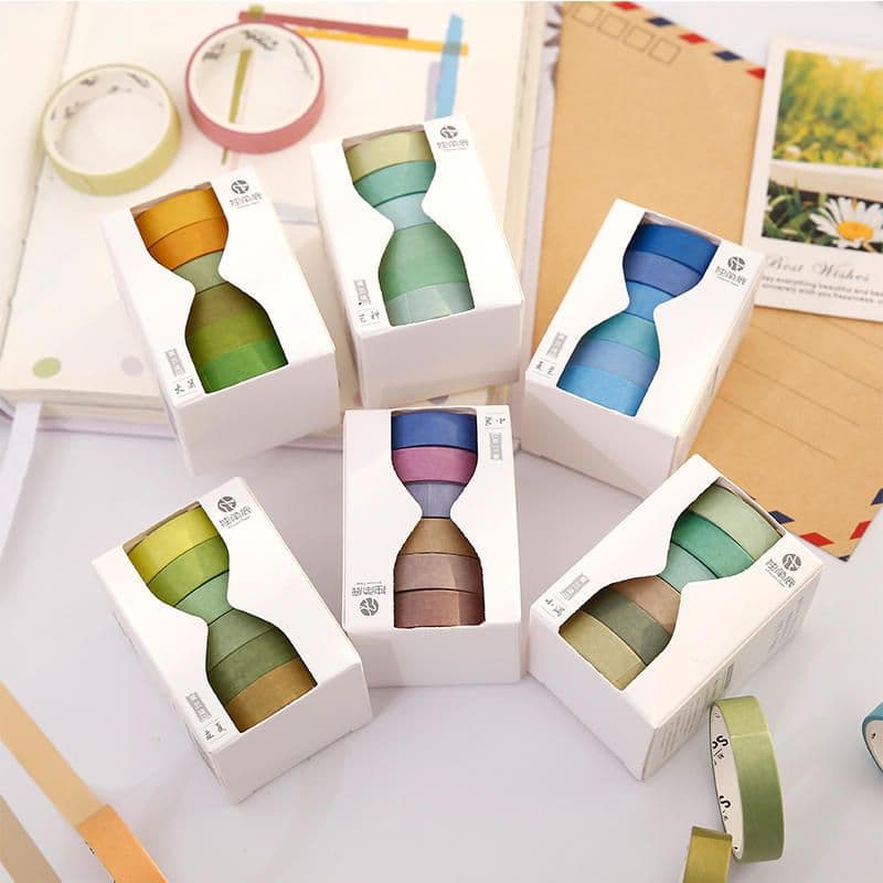 image-Solid Color Manual Ledger Tape Set 24 Solar Term Album Decorative Material Sticker Base And Paper