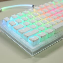 image-Double Skin Milk Pudding Transparent Key Cap Closed PBT Two Color OEM No Water Mouth 61 68 84 87 104 Etc