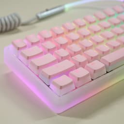 image-Double Skin Milk Pudding Transparent Key Cap Closed PBT Two Color OEM No Water Mouth 61 68 84 87 104 Etc