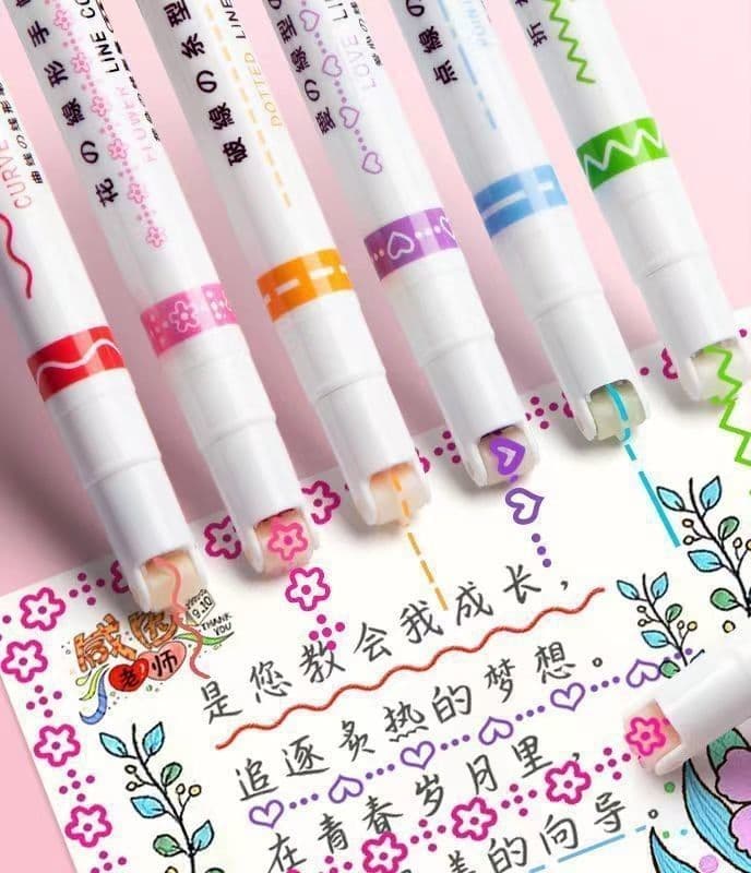 image-Net Celebrity Creative Curve Pen Roller Outline Pen Student Hand Ledger Line Paintbrush