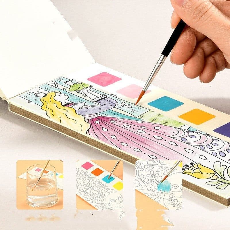 image-Children's Gouache Graffiti Picture Book Princess Painting Coloring Book