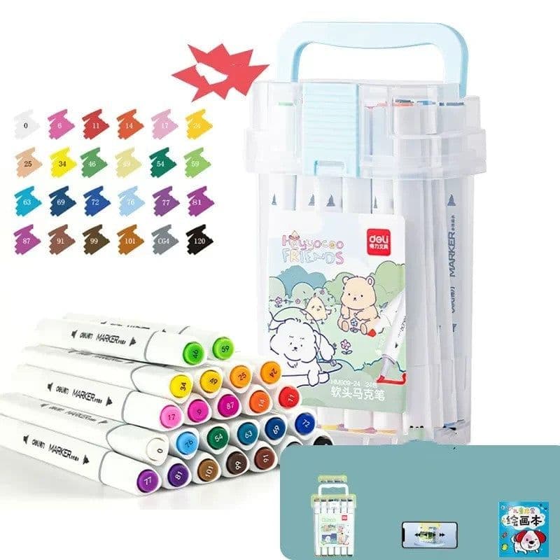 image-Quick-drying Opaque Art Brush Color Double-head Watercolor Pen