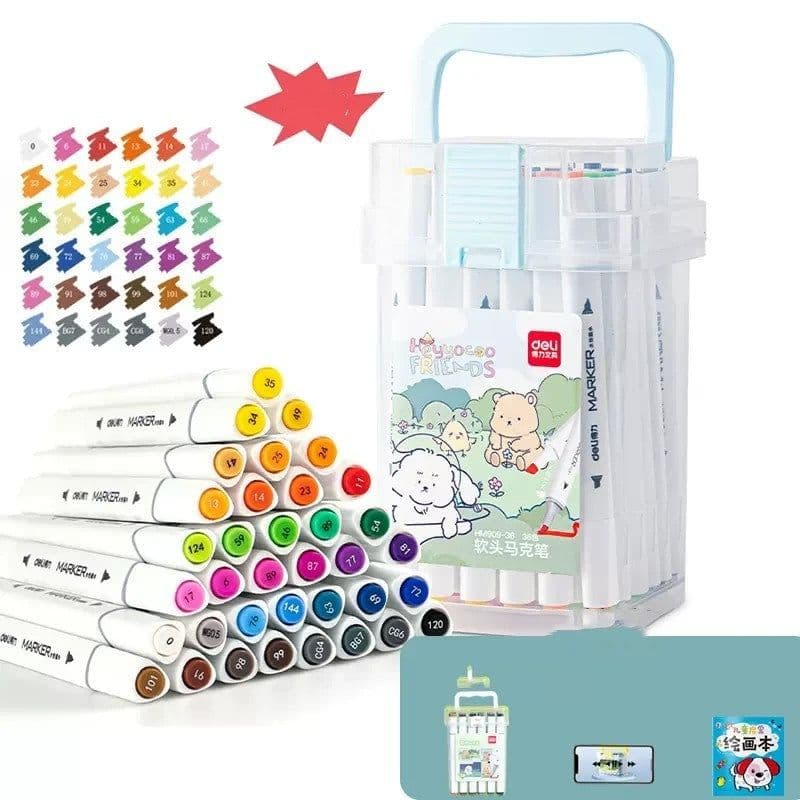 image-Quick-drying Opaque Art Brush Color Double-head Watercolor Pen