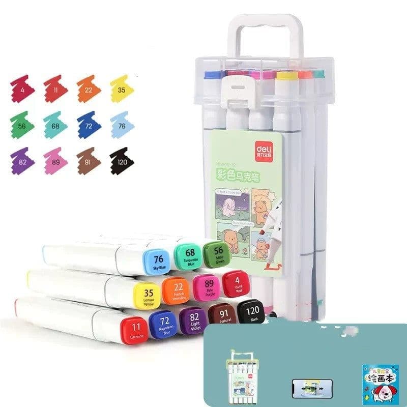 image-Quick-drying Opaque Art Brush Color Double-head Watercolor Pen