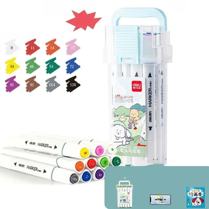 image-Quick-drying Opaque Art Brush Color Double-head Watercolor Pen