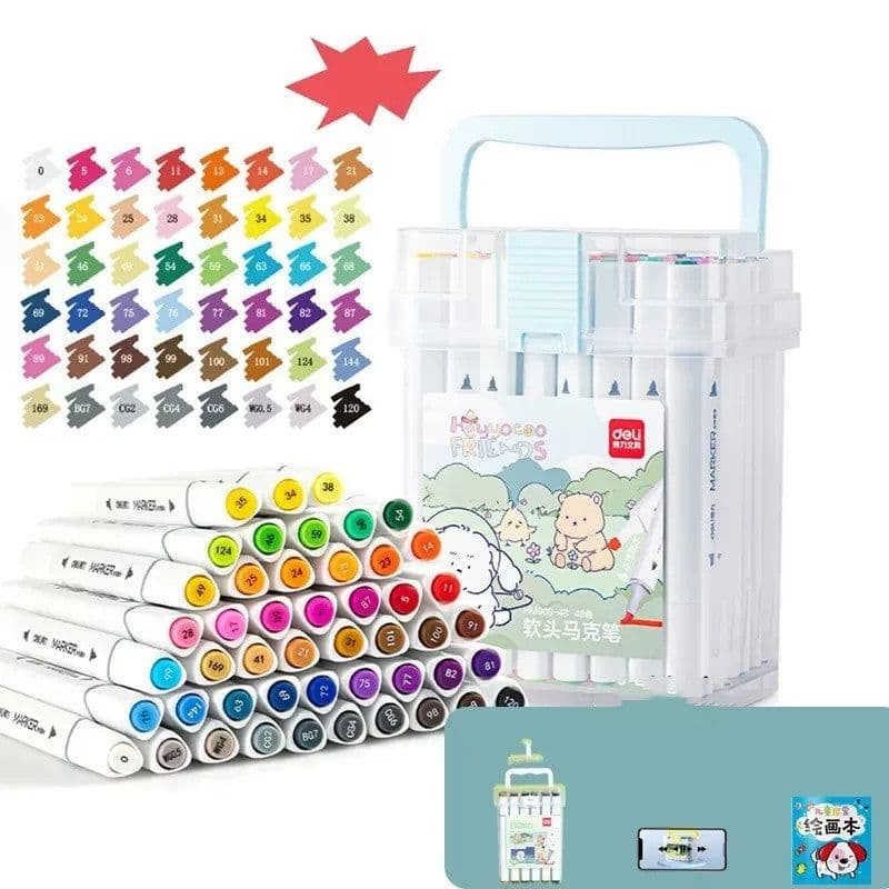 image-Quick-drying Opaque Art Brush Color Double-head Watercolor Pen