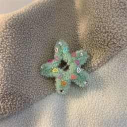 image-Hairy Hair Clip Diamond-encrusted Five-pointed Star Edge Clip Bangs Clip Headwear