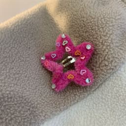 image-Hairy Hair Clip Diamond-encrusted Five-pointed Star Edge Clip Bangs Clip Headwear