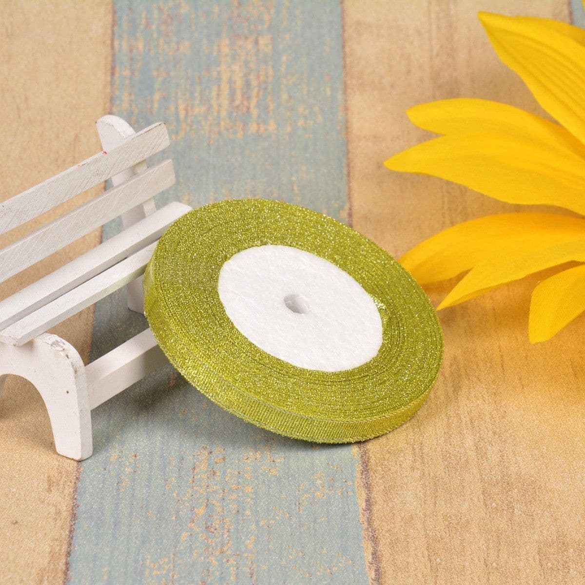 image-1cm Colorful Green Onion With 3 Points Ribbon Bow Gold Silk Silver Polyester Ribbon