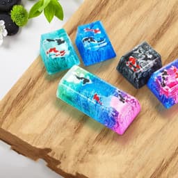 image-Scenery Koi Backspace Resin Keycaps For Cherry Mx Switch