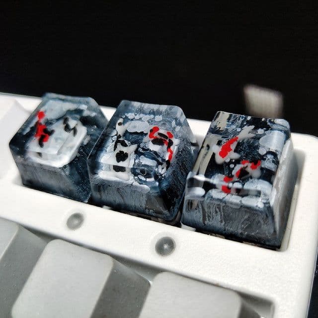image-Scenery Koi Backspace Resin Keycaps For Cherry Mx Switch
