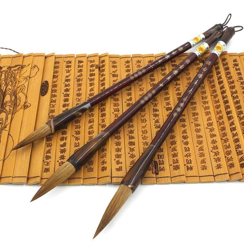 image-Wolf Hao Large And Small Block Steel Rod Brush Longfeng Painting And Calligraphy Set