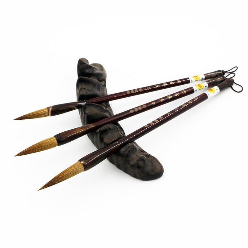 image-Wolf Hao Large And Small Block Steel Rod Brush Longfeng Painting And Calligraphy Set