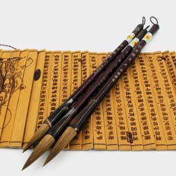 image-Wolf Hao Large And Small Block Steel Rod Brush Longfeng Painting And Calligraphy Set