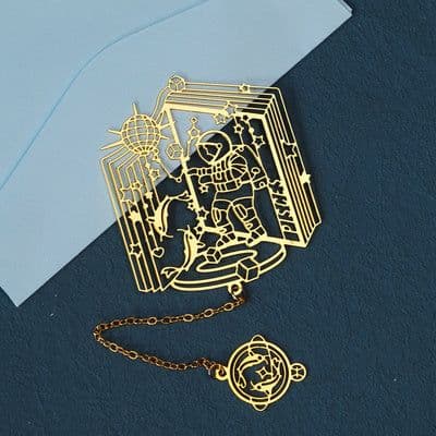 image-Twelve Constellations Series Metal Bookmark Brass Hollowed Out