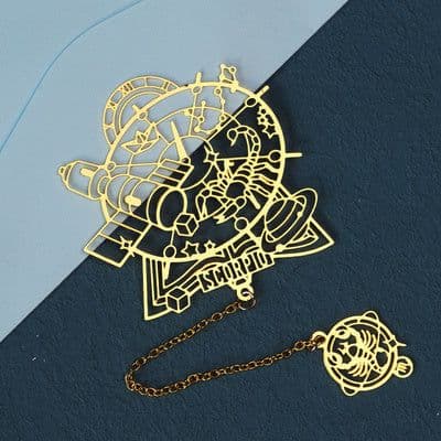 image-Twelve Constellations Series Metal Bookmark Brass Hollowed Out