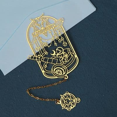 image-Twelve Constellations Series Metal Bookmark Brass Hollowed Out