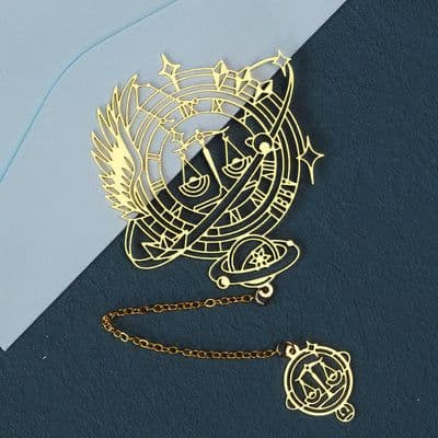 image-Twelve Constellations Series Metal Bookmark Brass Hollowed Out